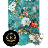 Vintage Bloemige Rustieke Textuur Franse Decoupage Tissuepapier