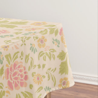 Vintage Bloemige Salie & Roze Tafelkleed