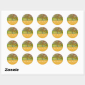 Vintage bloemige save the date bruiloft ronde sticker (Vel)