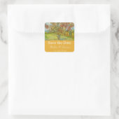 Vintage bloemige save the date bruiloft vierkante sticker (Tas)
