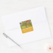 Vintage bloemige save the date bruiloft vierkante sticker (Envelop)