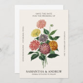 Vintage Bloemige 'Save The Date' Kaart (Voorkant / Achterkant)
