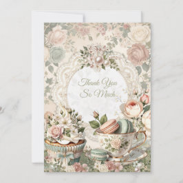 Vintage bloemige Sweet 16 bedankkaart Kaart