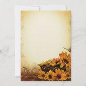 Vintage Bloemige Zonnebloemen Baby Shower Kaart (Achterkant)