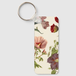 Vintage bloemillustratie met roze en rood  sleutelhanger
