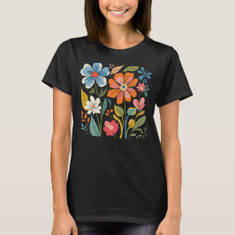 Vintage bloemillustratie – Retro bloemen esthetiek T-shirt