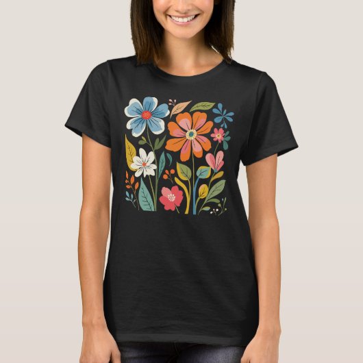 Vintage bloemillustratie – Retro bloemen esthetiek T-shirt (Voorkant)
