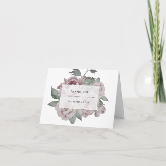 Vintage bloemkaart bedankje bedankkaart (Voorkant)