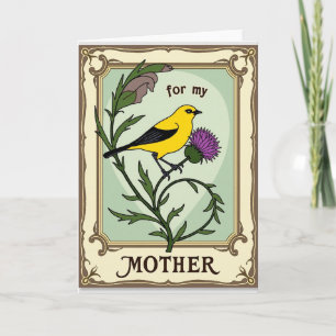 Vintage bloemkaart voor moeder kaart