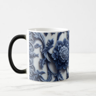 Vintage bloemkeramiek mok   Blue & White Botanica