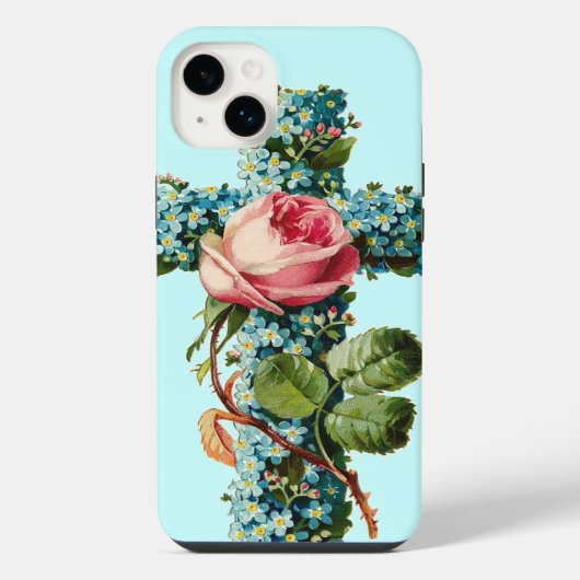 Vintage bloemkruis iPhone hoesje (Achterkant)