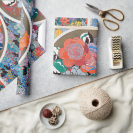 Vintage bloemkunst cadeaupapier