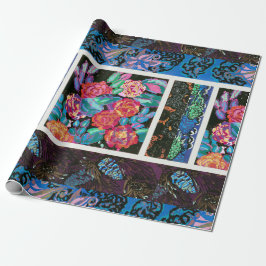 Vintage bloemkunst cadeaupapier