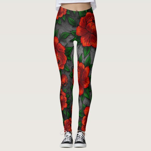 Vintage bloemleggings leggings (Voorkant)