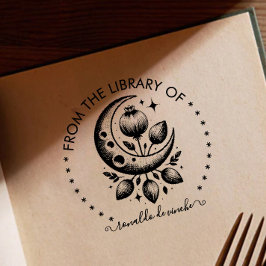 Vintage bloemmaan Uit de bibliotheek van Round Zelfinktende Stempel