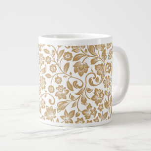 Vintage Bloemmotief Botanisch Patroon Grote Koffiekop