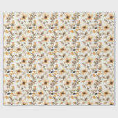 Vintage Bloemmotief Cadeaupapier (Vlak)