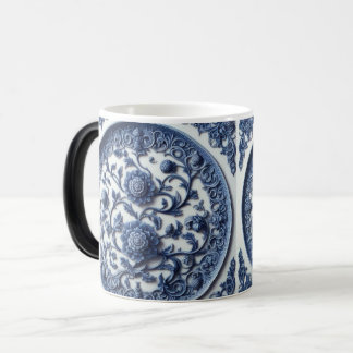 Vintage Bloemmotief Keramische Mok | Blue & White