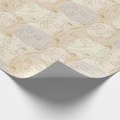 Vintage bloemmotief met gezichtslijnpatroon (1) cadeaupapier (Hoek)