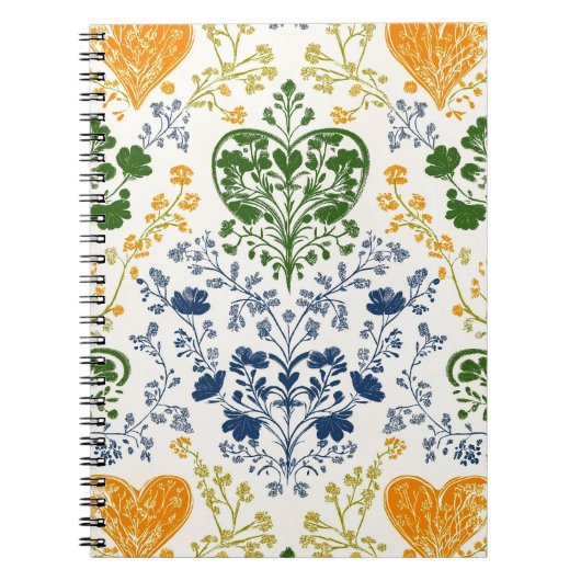 Vintage Bloemmotief Notitieboek (Voorkant)