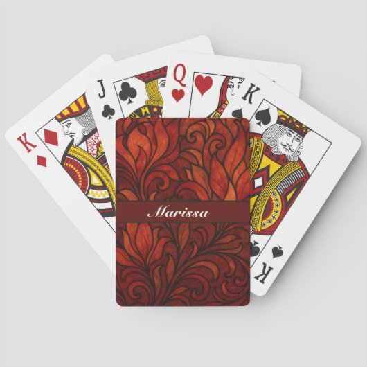 Vintage Bloemmotief Pokerkaarten (Achterkant)