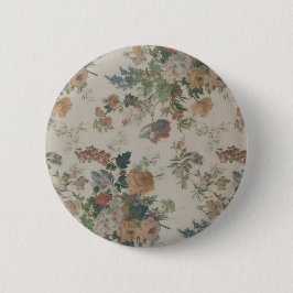 Vintage Bloemmotief – Zachte Botanische Bloei Desi Ronde Button 5,7 Cm