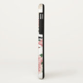 Vintage bloemmotief Zwarte lippenstift Kus Case-Mate iPhone Case (Achterkant/links)