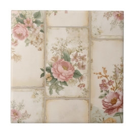 Vintage Bloemmotieven Tegeltje