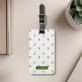 Vintage Bloempatroon Aangepaste Naam Bagagelabel