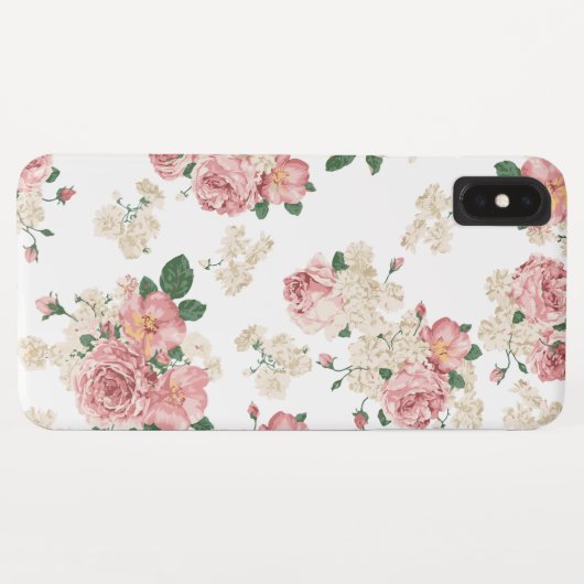 Vintage bloempatroon Case-Mate iPhone case (Achterkant (horizontaal))