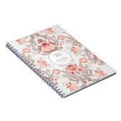 Vintage bloempatroon damask Monogram S Notitieboek (Rechterzijde)