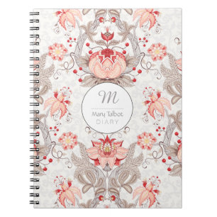 Vintage bloempatroon damask Monogram S Notitieboek