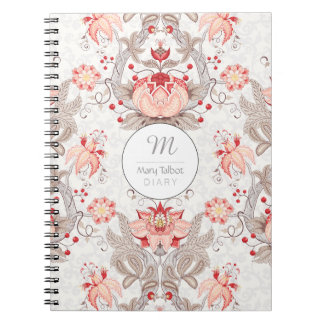 Vintage bloempatroon damask Monogram S Notitieboek