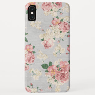 Vintage bloempatroon grijze textuur Case-Mate iPhone case