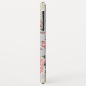 Vintage bloempatroon grijze textuur Case-Mate iPhone case (Achterkant/links)
