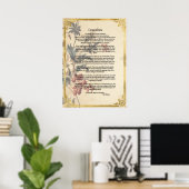 Vintage bloempatroon papier Desiderata van Max Ehr Poster (Thuiskantoor)
