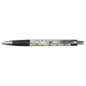 Vintage bloempatroon roze rozen gepersonaliseerd pen (Achterkant)