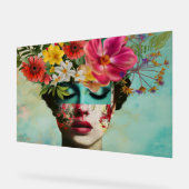 Vintage bloemportret acryl bord (Hoek)