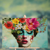 Vintage bloemportret acryl bord (Neutraal)