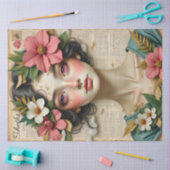 Vintage Bloemportret Decoupagepapier Tissuepapier (Craft)