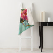 Vintage bloemportret sherpa deken (In situ)