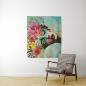 Vintage bloemportret wandkleed (In situ)