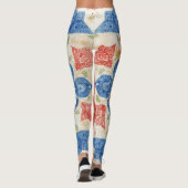 Vintage Bloemrijke Amerikaanse Folk Art Patchwork Leggings (Achterkant)