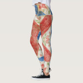 Vintage Bloemrijke Amerikaanse Folk Art Patchwork Leggings (Links)