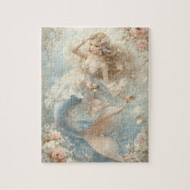 Vintage Bloemrijke Fantasy Zeemeermin Pastel Nosta Legpuzzel