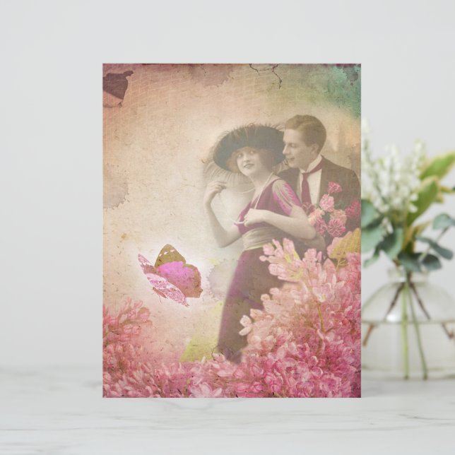 Vintage bloemrijke romantiek (Staand voorkant)