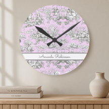Vintage bloemrijke roze meer toile de jouy monogra
