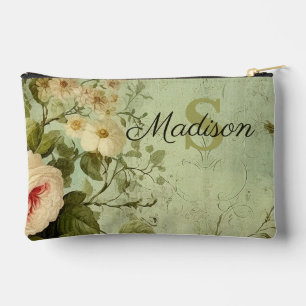 Vintage bloemrozen groen etui