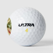 Vintage bloemrozen groen golfballen (Logo)