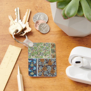 Vintage bloemschilderijen Art Nouveau groenten, po Sleutelhanger